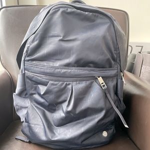 Lululemon midnight blue nylon backpack